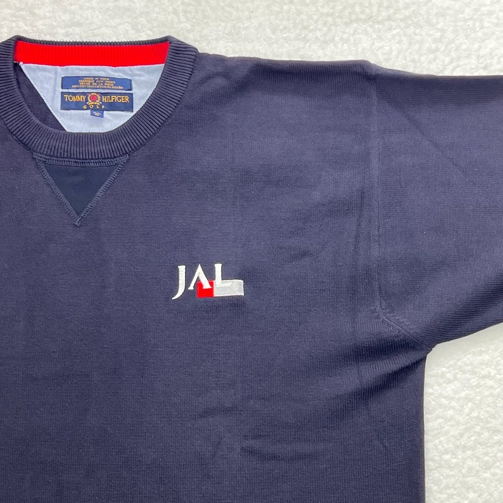 Tommy Hilfiger Golf Knit Sweater Navy "JAL"‎ Logo Men's Size M VTG NWT - Picture 6 of 16